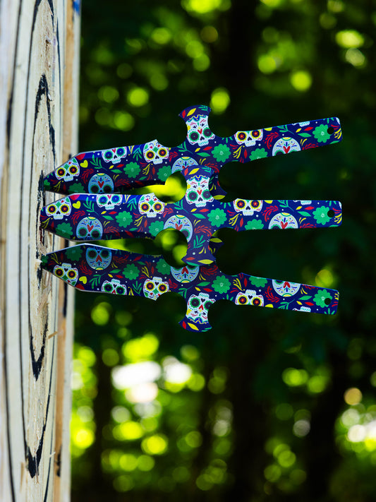 Muerto Set of 3 Throwing Knives: Aztec Fury