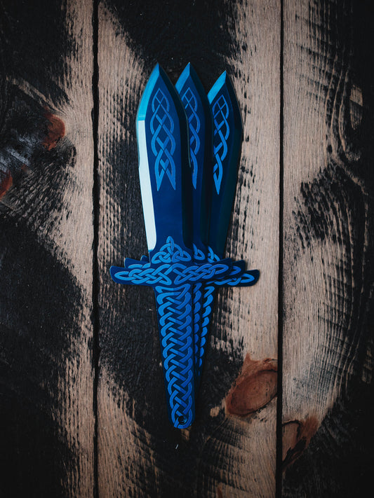 WKTL Highlander Set of 3 Throwing Knives - Celtic Conqueror
