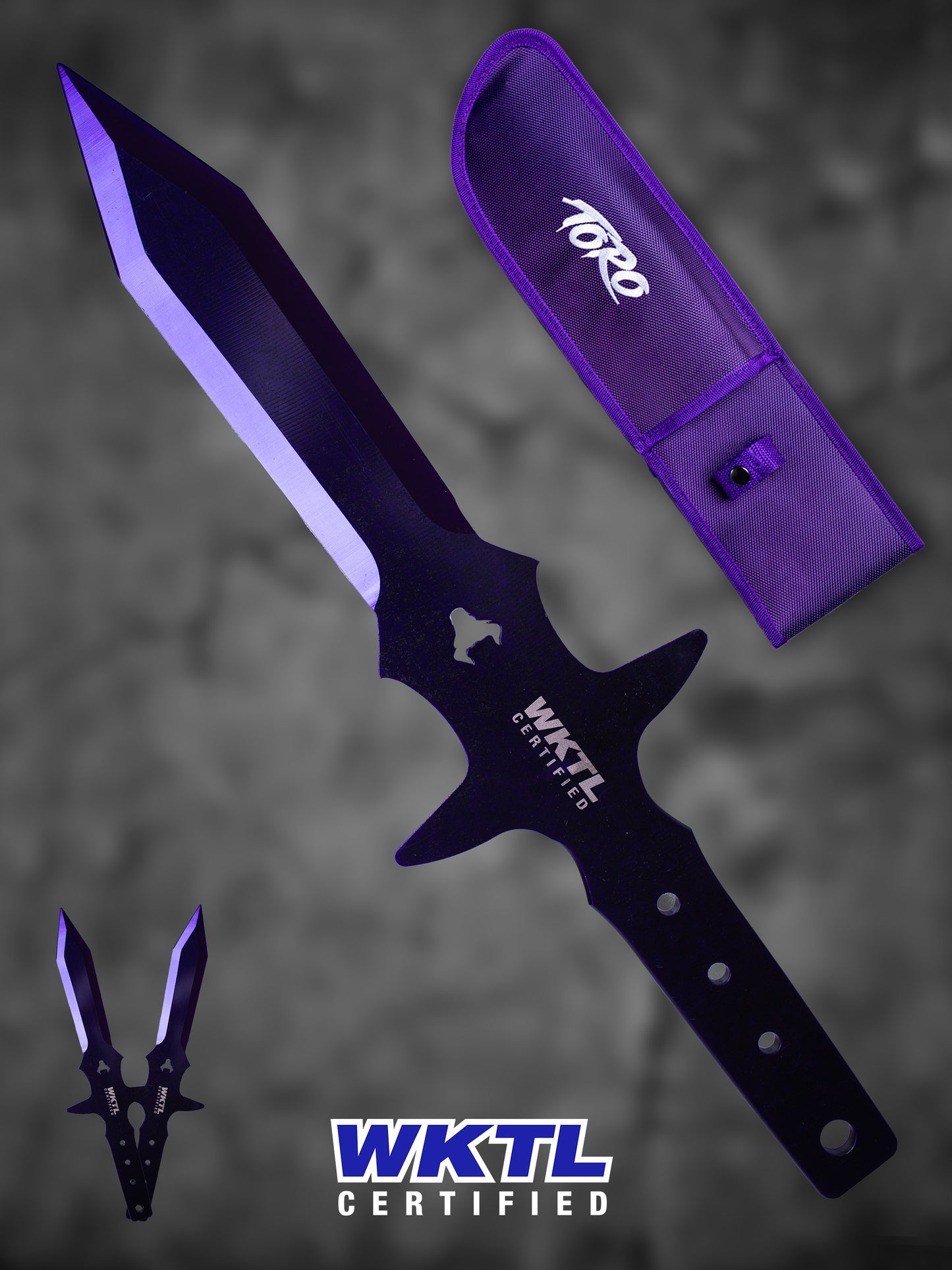 The Toro Barbaro Throwing Knife: Purple Bevel (Set of 3)