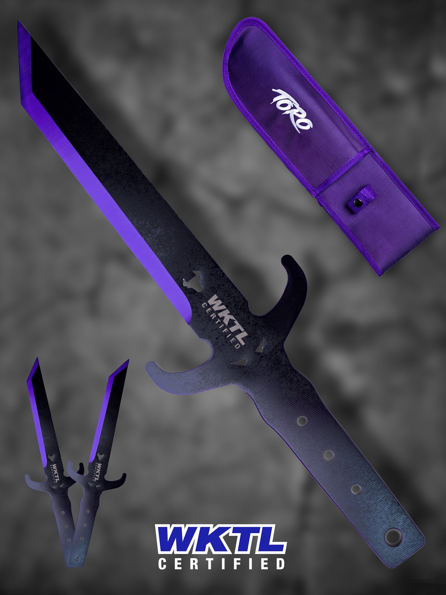 Diablo Throwing Knives: Purple Bevel (Set of 3)